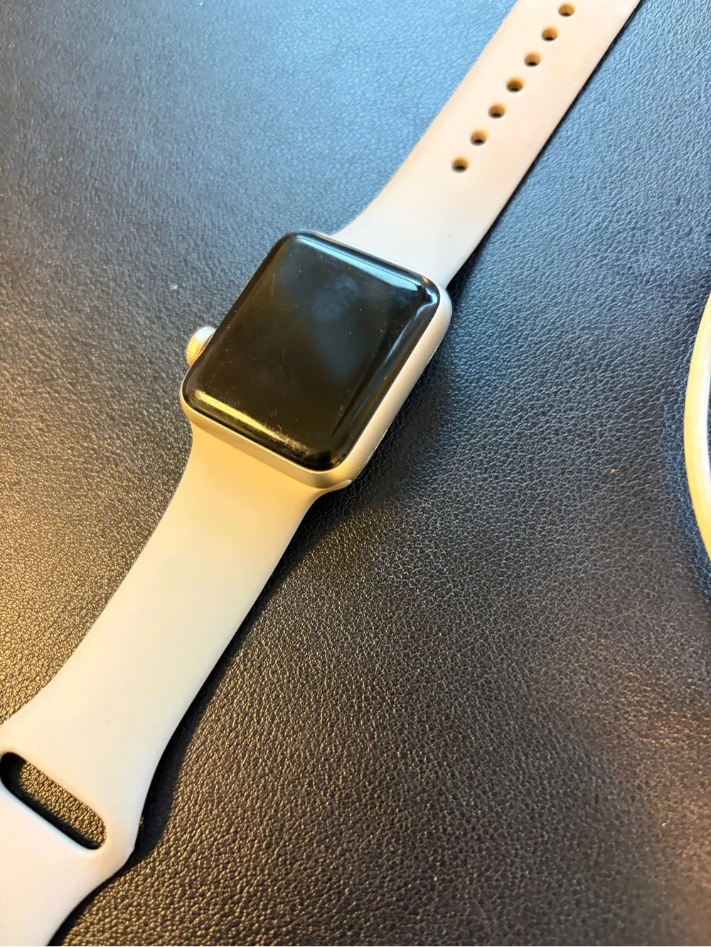 Apple Smartwatch with Cream Silicone Band